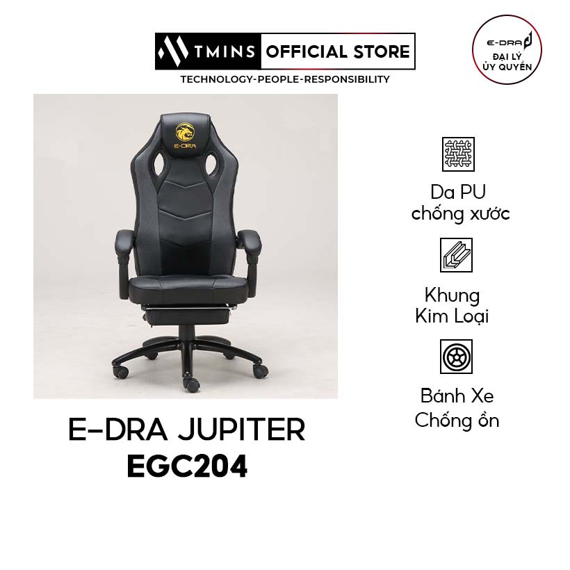 [Mã BMBAU300 giảm 10% đơn 499K] Ghế gaming EDra Jupiter M EGC204 V2 (Bản nâng cấp chân kim loại,lưng cao hơn)