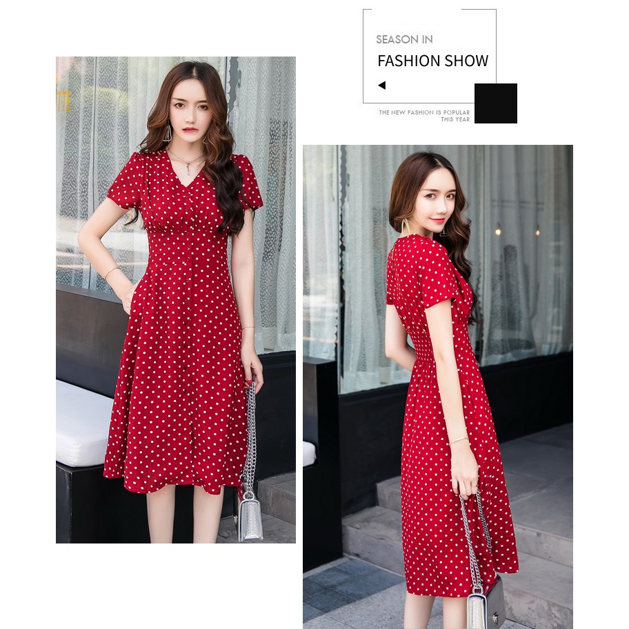 Đầm Suông Họa Tiết Chấm Bi SP.01449