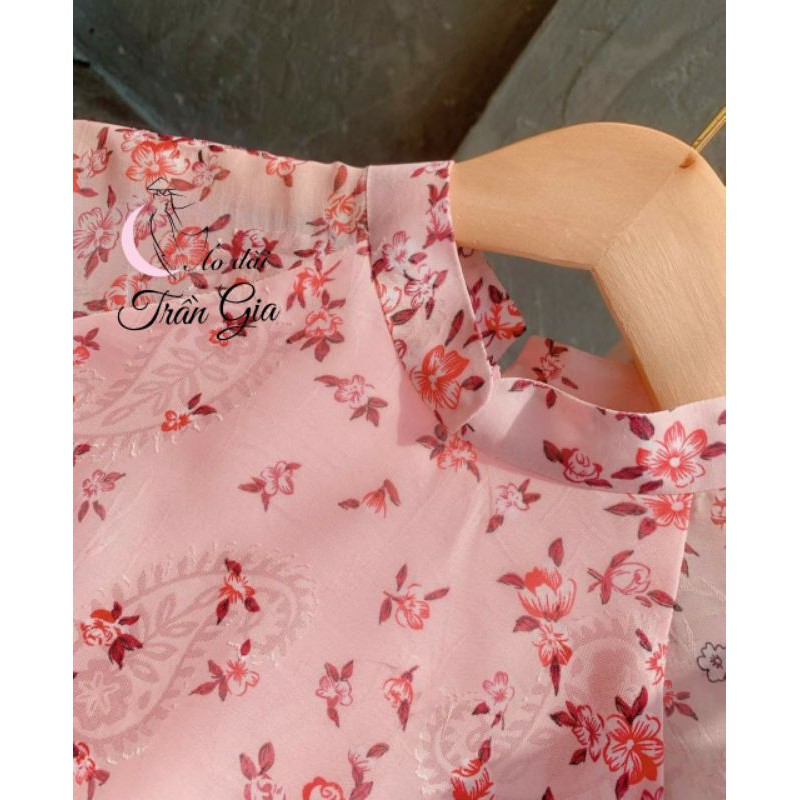 Áo dài đẹp ⚡FREESHIP⚡ Áo dài truyền thống 4 tà hoa nhí may sẵn  AD626