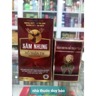 Sâm nhung bổ thận tw3 lọ 30 viên _ sâm nhung bổ thận tw lọ 60 viên