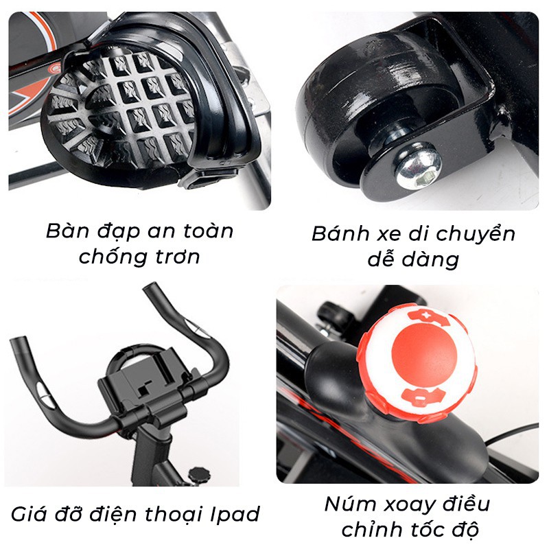 Xe đạp tập thể dục tập gym tập thể thao tại nhà King Sport BK 5806 tặng má phanh + cảm biến nhịp tim + đồng hồ