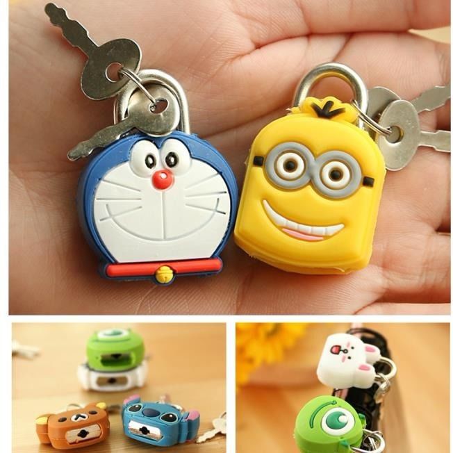 Lightweight Lock Trunklock Safety Lock Creative Cartoon Mini Doll Metal Padlock Lock Dormitory-Style Small Lock