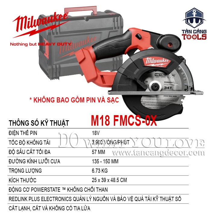 Máy Cắt Kim Loại Dùng Pin Milwaukee M18 FMCS-0X ( Thân Máy )