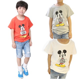 Áo thun tay ngắn in hình chuột Mickey cho bé