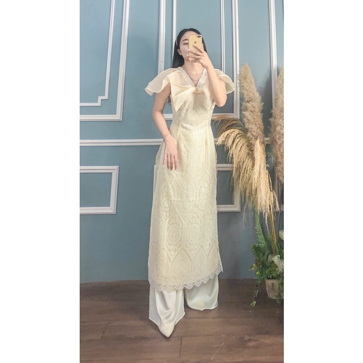 ÁO DÀI REN NƠ CÓ QUẦN