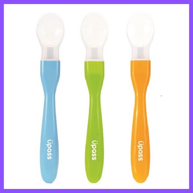 Set 2 thìa ăn dặm silicone siêu mềm Upass