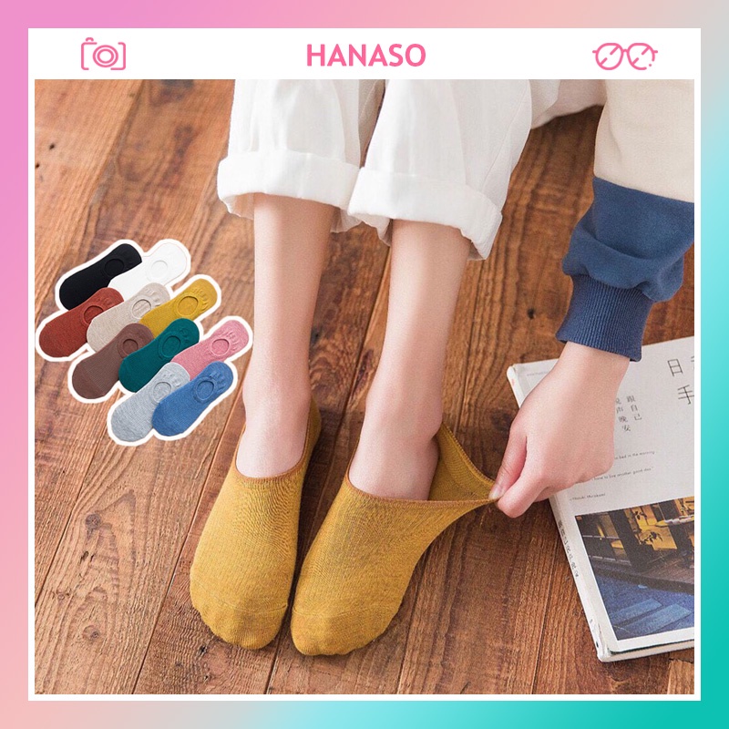 Tất vớ hài lười nữ đi giày cao gót nhiều màu chất cotton mềm thấm hút mồ hôi siêu dai thời trang HANASO TN031