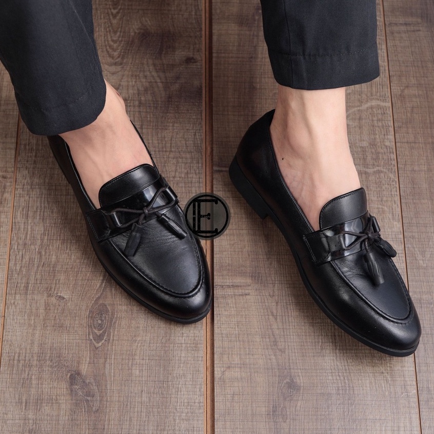Giày lười nam cao cấp kiểu dáng Tassel Loafer da bò thật bảo hành 1 năm - Mã T33