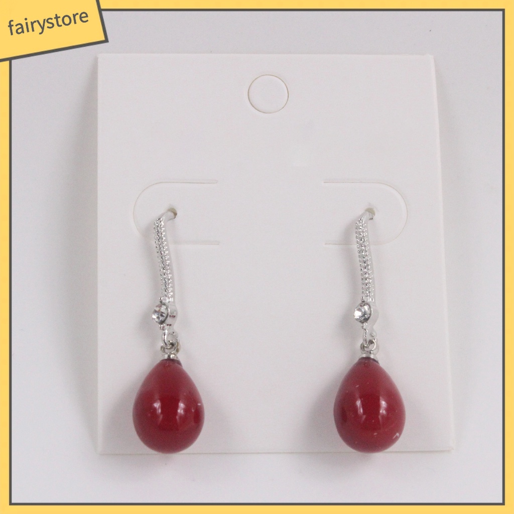 1 Đôi Bông Tai Hình Oval Đính Ngọc Trai Giả Lấp Lánh