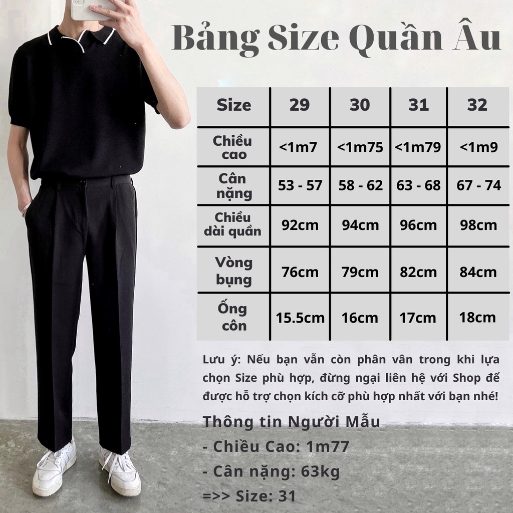 Quần Âu Nam Vải Tuyết Mưa Mịn :: Quần Baggy Nam Ống Rộng Không Nhăn Không Xù Loại Tây Âu Premium