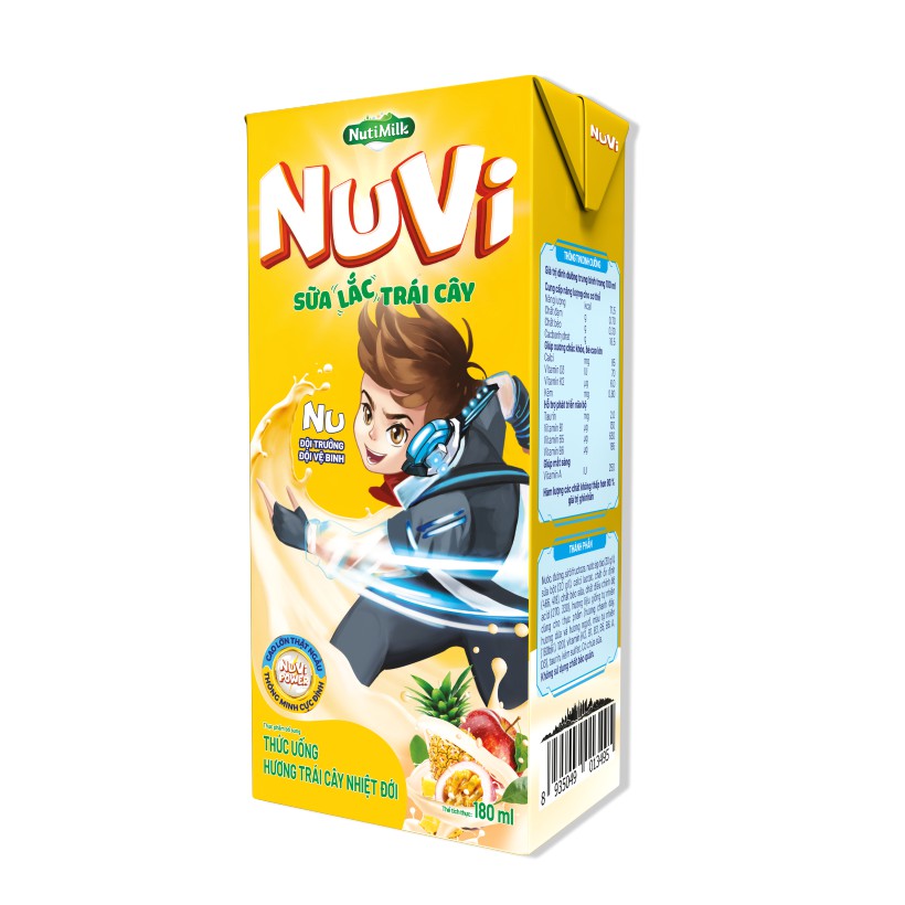 [BÉ KHỎE BÉ ĐẸP] Hộp NuVi Sữa Lắc Trái Cây Hương Cam/ Trái Cây Nhiệt Đới 180ml - Thương Hiệu NUTIFOOD - YOOSOO MALL