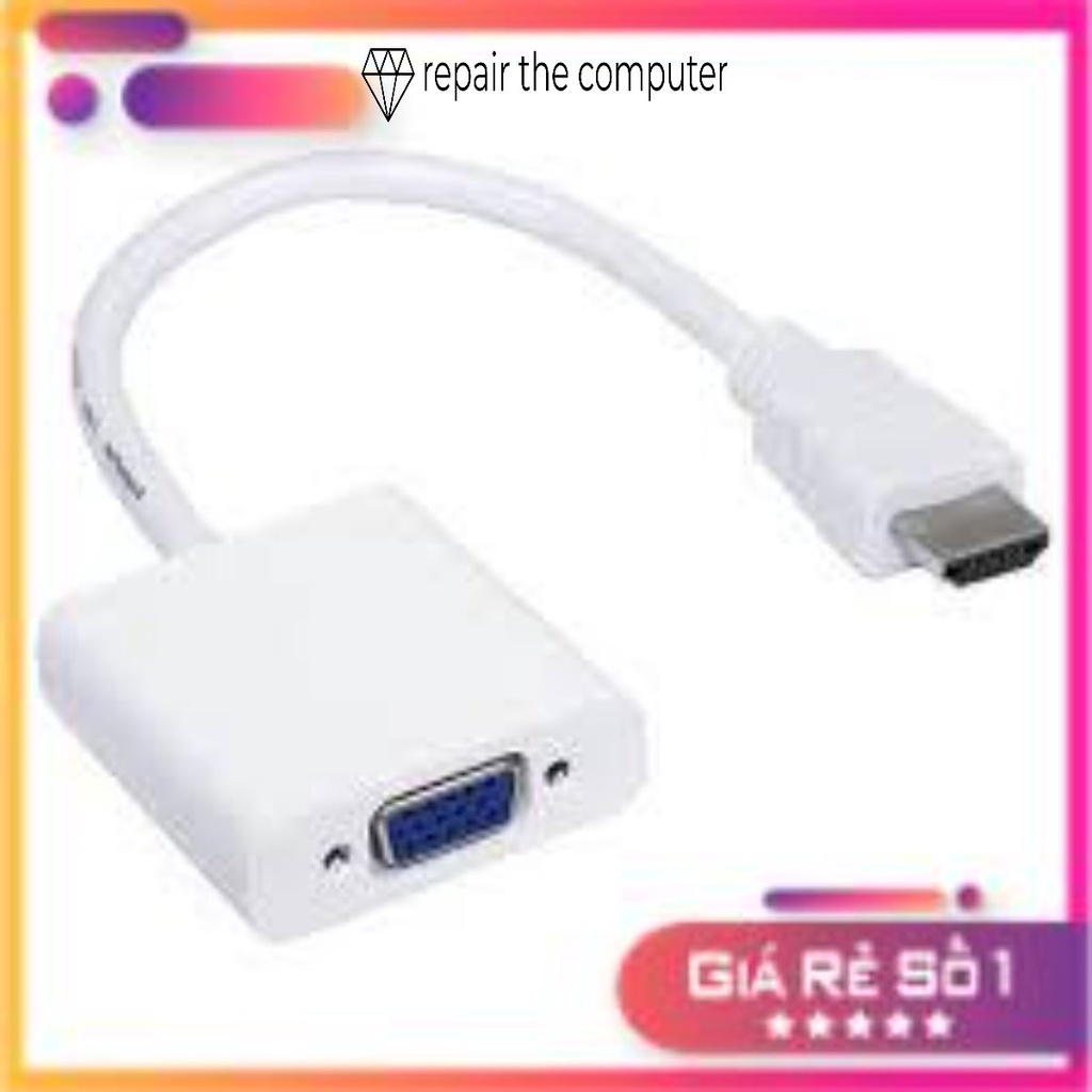 Cáp Chuyển Đổi HDMI Ra VGA-AV. Hdmi To Vga Có Âm Thanh Hàng Chất Lượng 1080P. Bảo Hành 6 Tháng