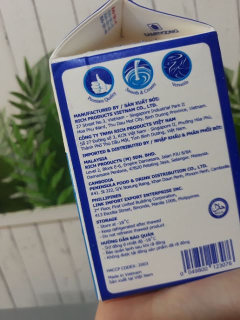 Kem béo thực vật Rich's lùn hộp 454g