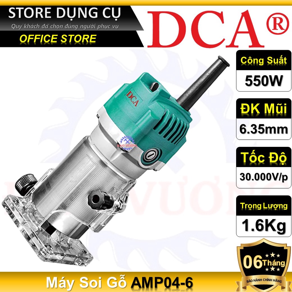 550W Máy phay gỗ cầm tay 6/6.35mm DCA AMP04-6 | Máy soi gỗ | Máy cắt mép