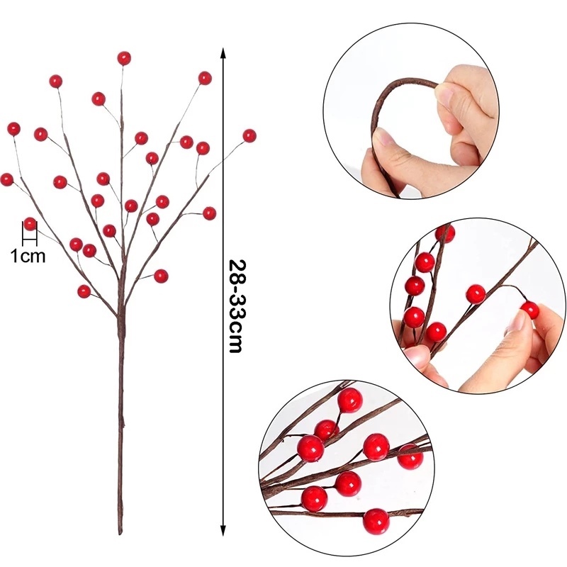 1 nĩa 3/4 nhánh nhân tạo trang trí nhà cửa vào năm mới phong cách Trung Hoa