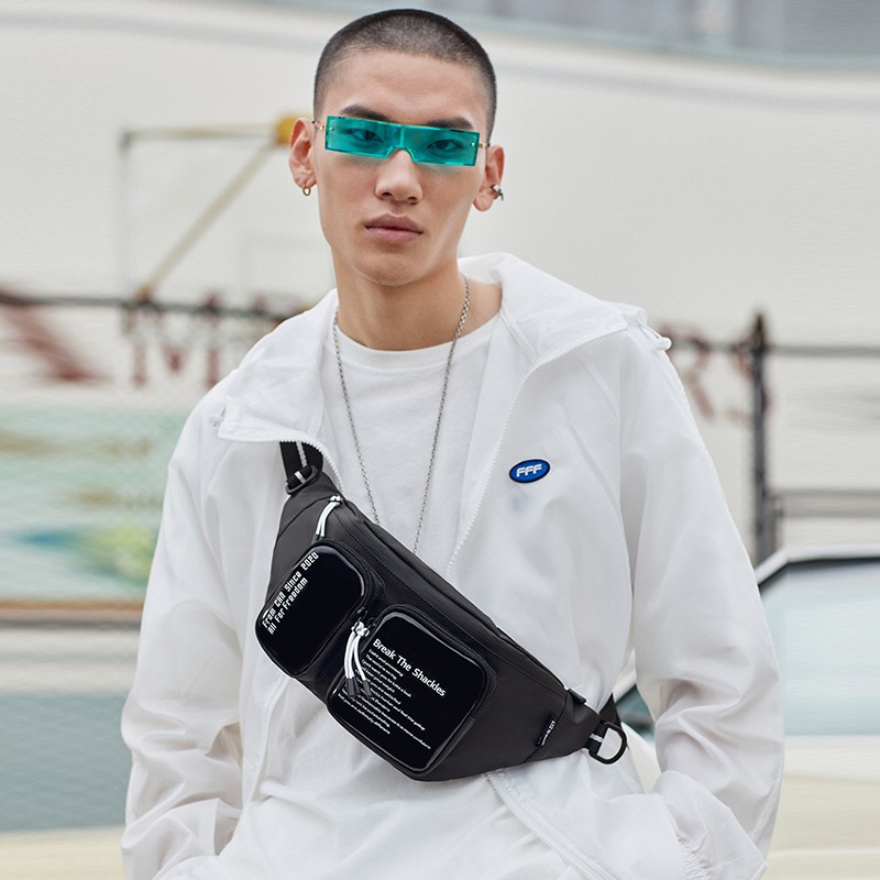 TUYI MEN BAGS Super five fashion Waist bag waterproof  messenger bag nylon  chest bag men shoulder bag