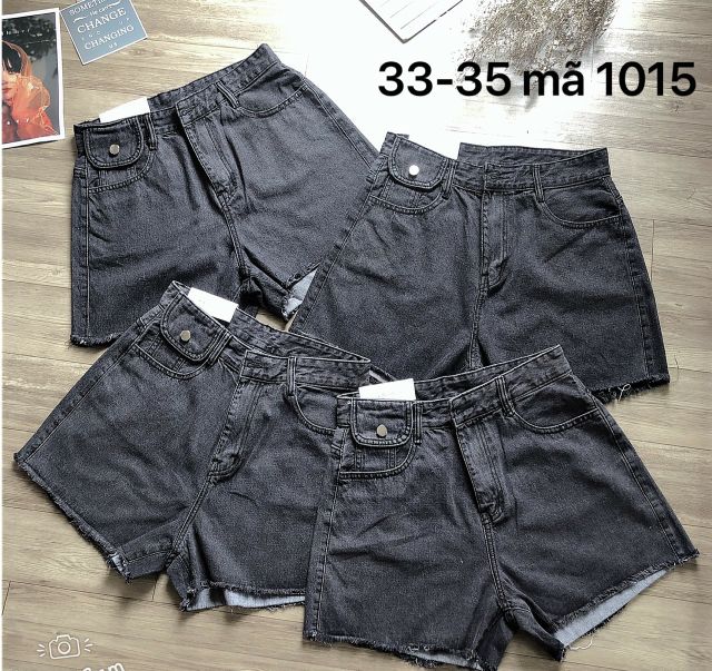 Quần Short Jeans size lớn túi nắp 33 đến 35 Ms 1015 Xám và Đen