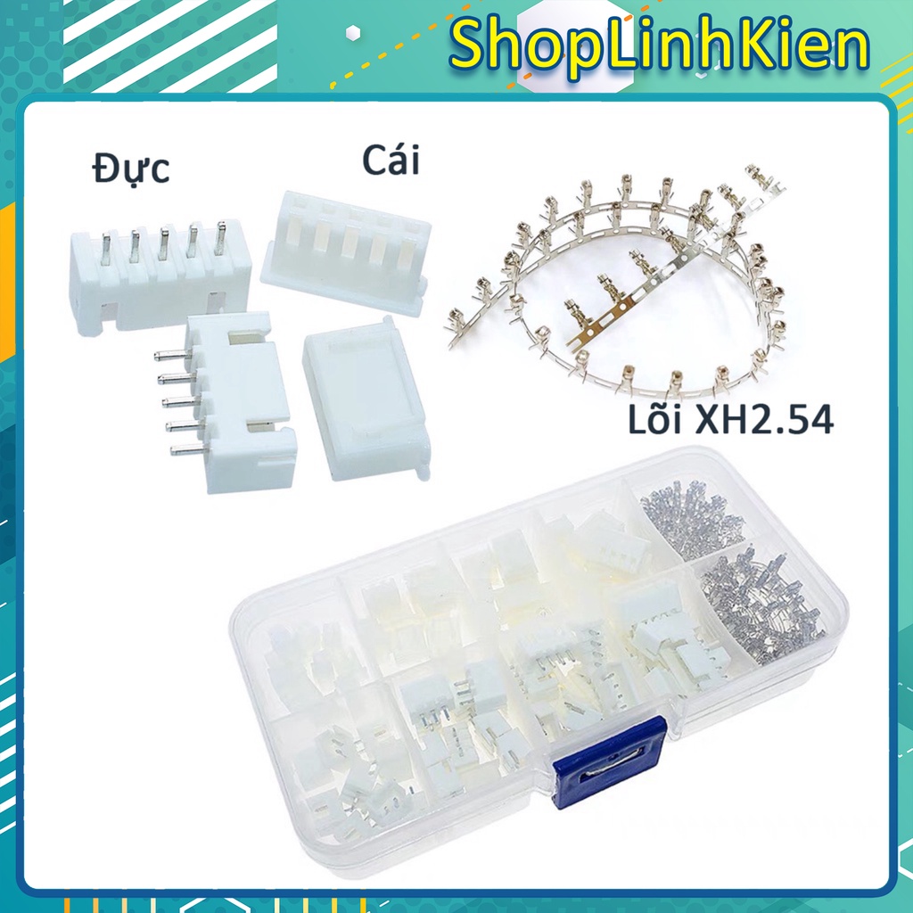 Bộ 10 header XH2.54 Đực- cái 2P-10P/ lõi header2.54