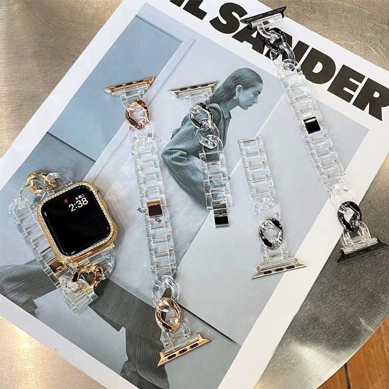 Dây Đeo Đồng Hồ Bằng Thép Không Gỉ Sang Trọng Cho Apple Watch 7 SE 41 45mm 6 5 4 3 iWatch 7 44 40 42 38MM