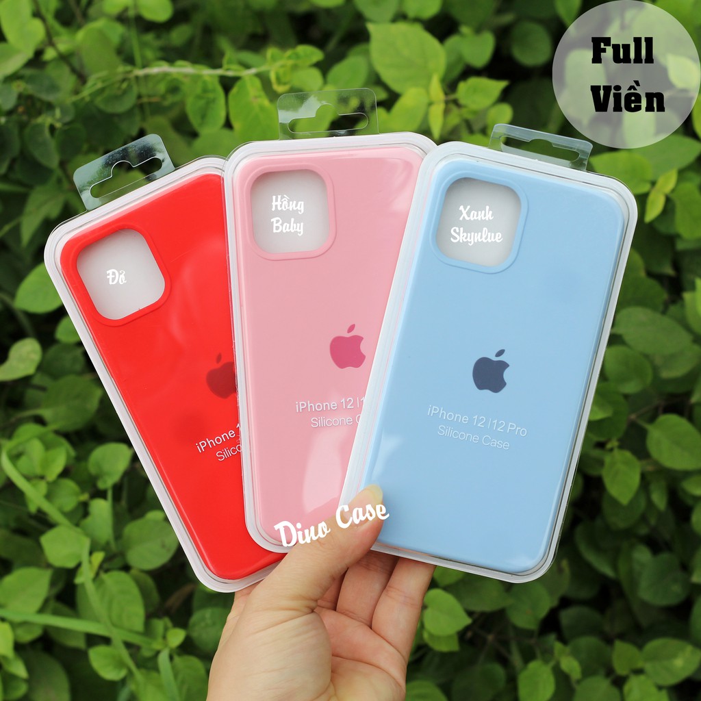 Ốp lưng iphone FULL VIỀN Chống bẩn 20 màu silicon case cho 12 / 12Pro / 12 Promax - Dino Case