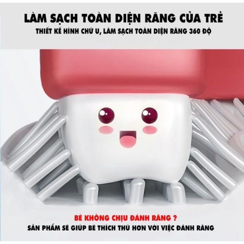 Bàn chải đánh răng silicon hình chữ U cho bé tập đánh răng giá rẻ