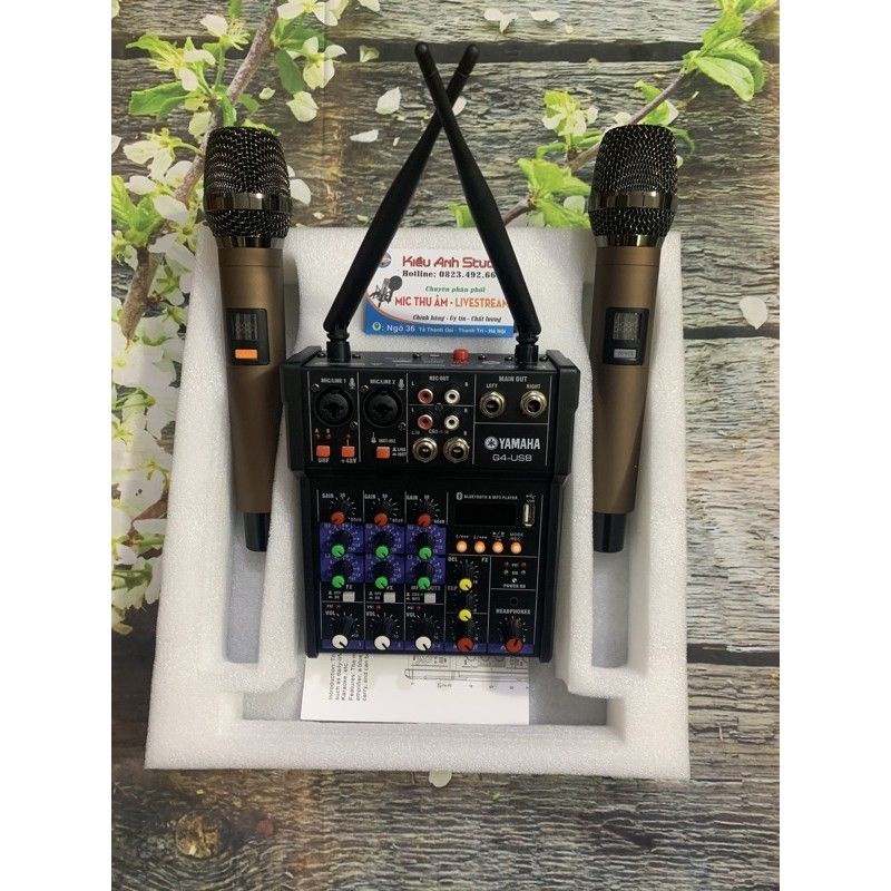 Mixer G4 Bluetooth kèm hai mic không dây âm thanh cực đỉnh