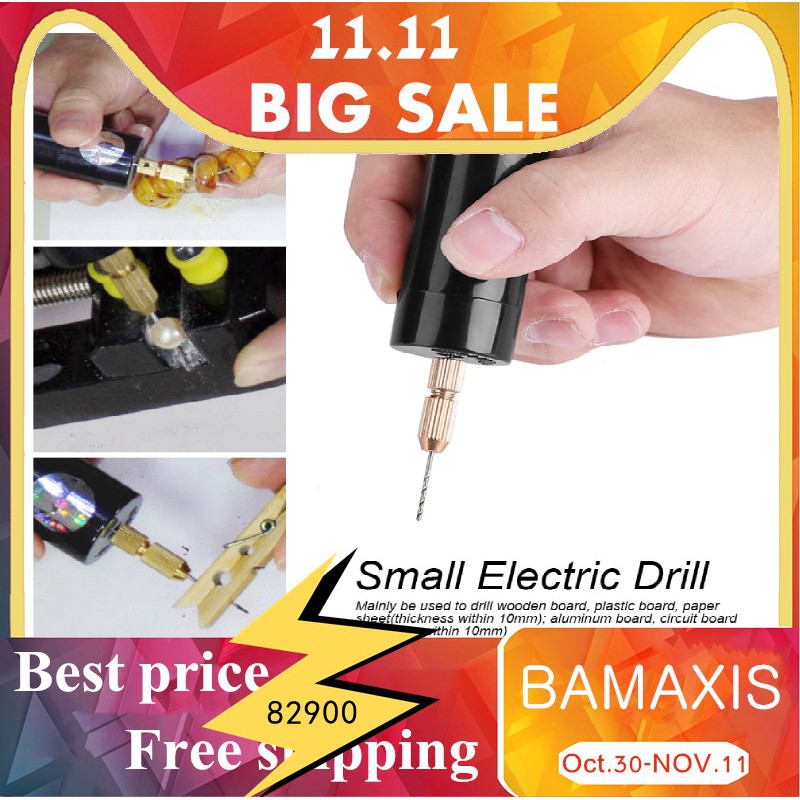 Set máy khoan điện cầm tay mini USB DC 5V kèm 3 đầu mũi khoan và cờ lê tiện dụng