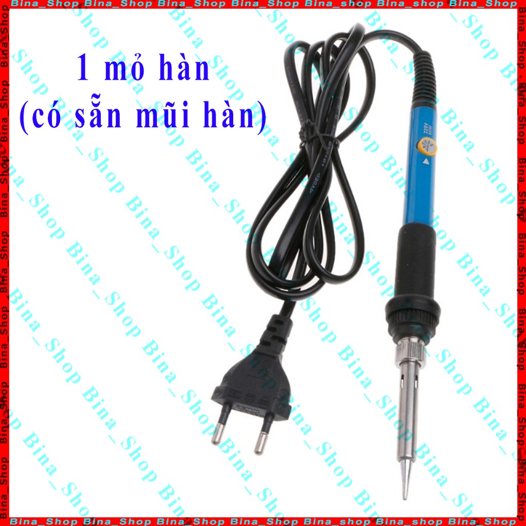 Combo Mỏ hàn 936 60W + 5 mũi hàn, nhựa thông, thiếc hàn, bọt biển, gác đỡ