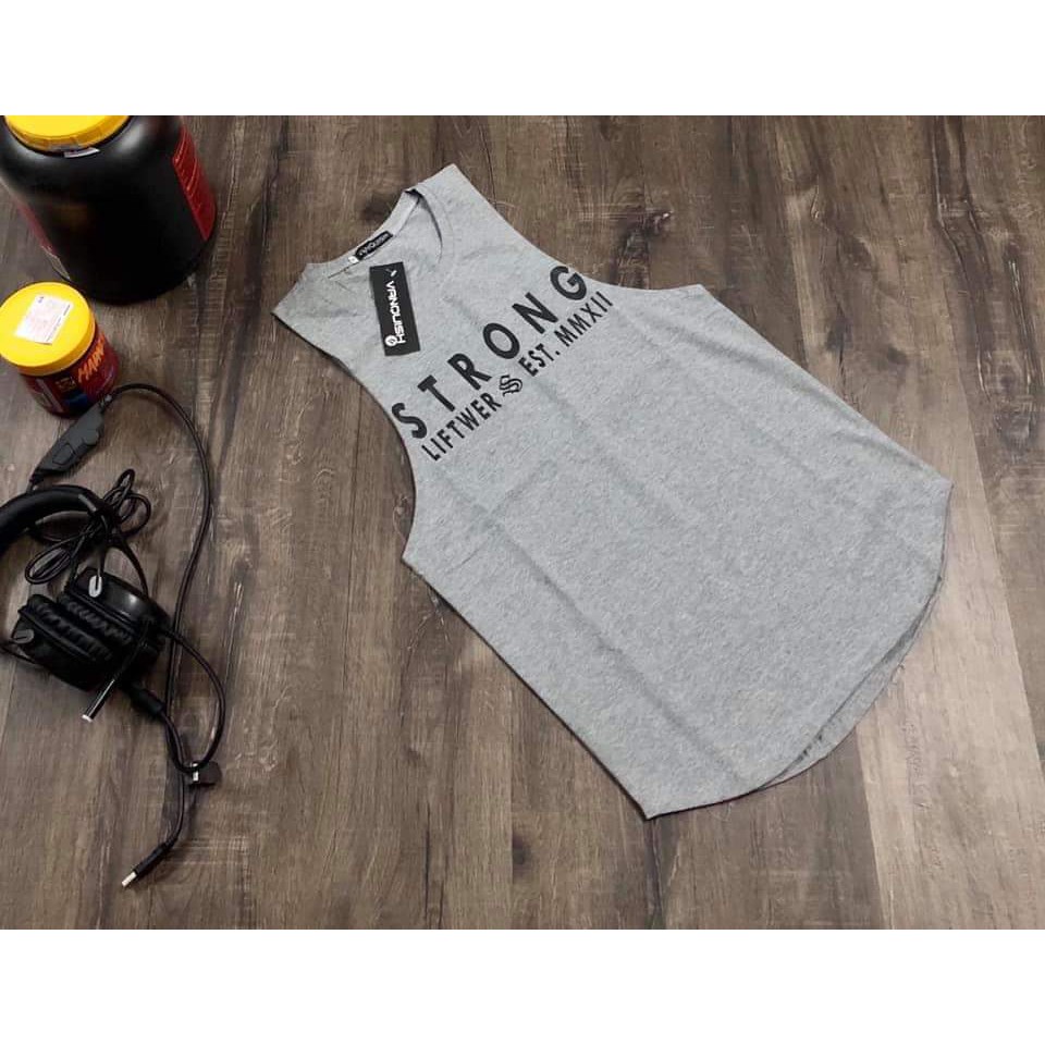 Áo Tanktop Gym Strong,áo ba lổ gym,Áo sát nách thể thao chuyên dụng tập gym dành cho nam