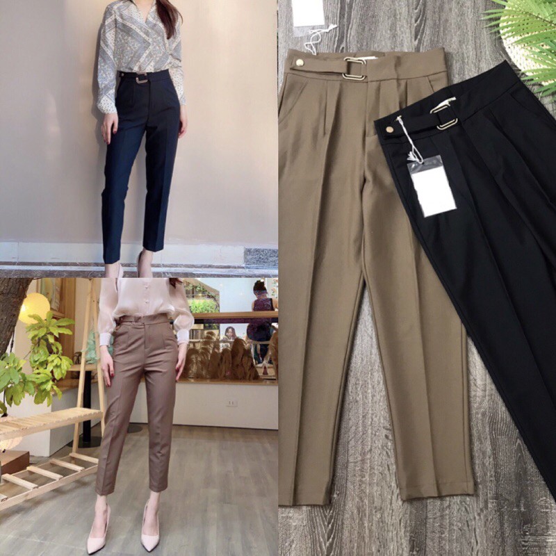 HÀNG MỚI__Quần baggy đai vuông vàng Hàn Quốc sang chảnh 2020