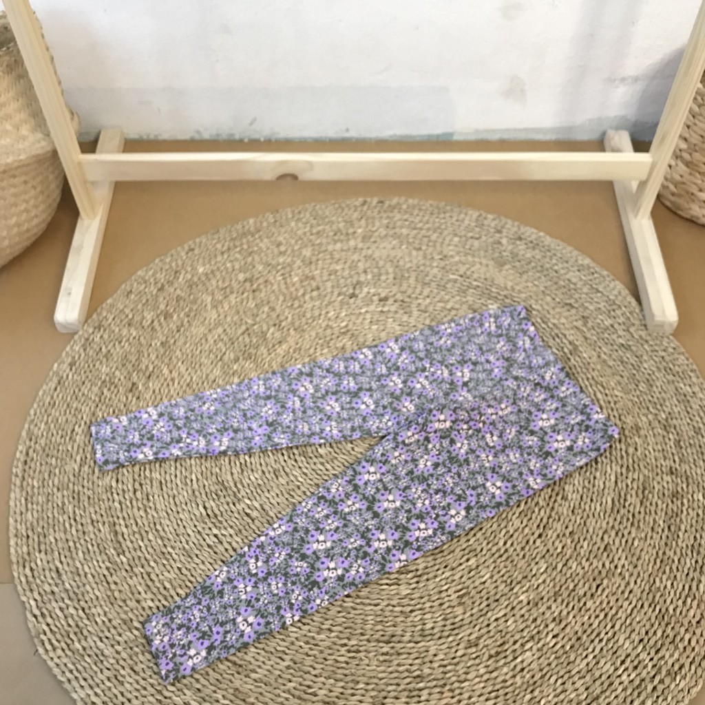 Quần leggings bé gái KABI quần dài thun cotton co giãn thoáng mát dễ thương có hoa văn họa tiết