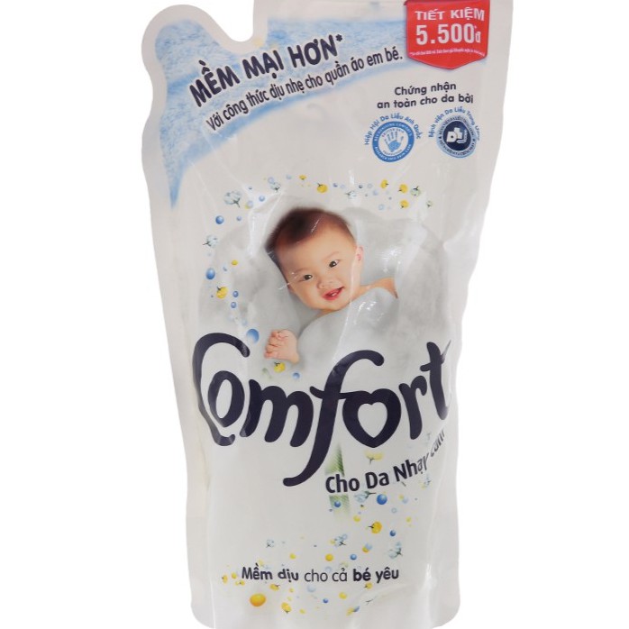 Nước xả mềm vải Comfort túi 800ml: 1 lần xả ban mai, 1 lần xả gió xuân, đậm đặc ban mai, cho da nhạy cảm