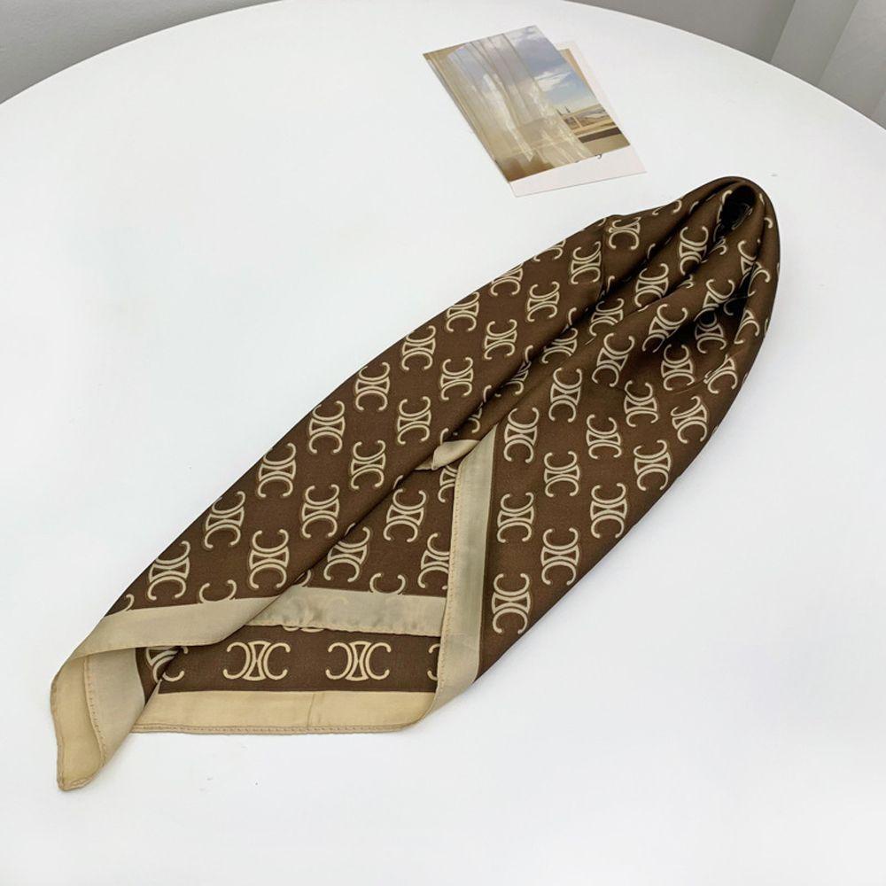 Khăn Choàng Vải Satin Hình Vuông In Họa Tiết Phong Cách Bohemian Cổ Điển Thời Trang