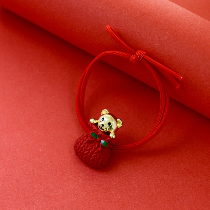 Dây buộc tóc cao su màu đỏ xinh xắn cho nữ 2021