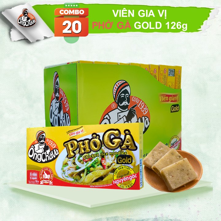 Combo 20 Hộp Viên Gia Vị Phở Gà Gold Ông Chà Và 126g