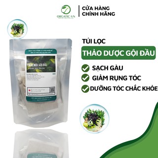 Thảo dược Gội đầu túi lọc OGATIC_vn Bồ kết, chanh rừng, sả, cỏ mần trầu - Sạch gàu, Hết rụng tóc, nấm ngứa da đầu
