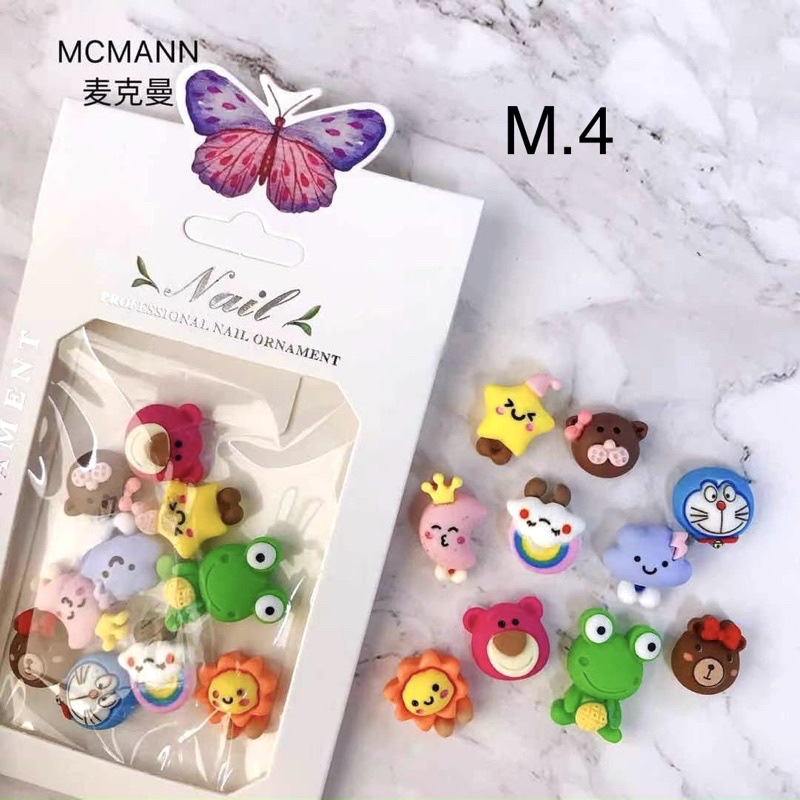 Set charm mix hoạt hình, phụ kiện nail đính móng, trang trí móng tay cao cấp