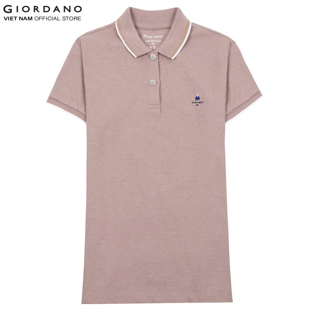 [MEMBER GIFT] Áo Thun Ngắn Tay Có Cổ Nữ Giordano Màu Kaki 053192605502