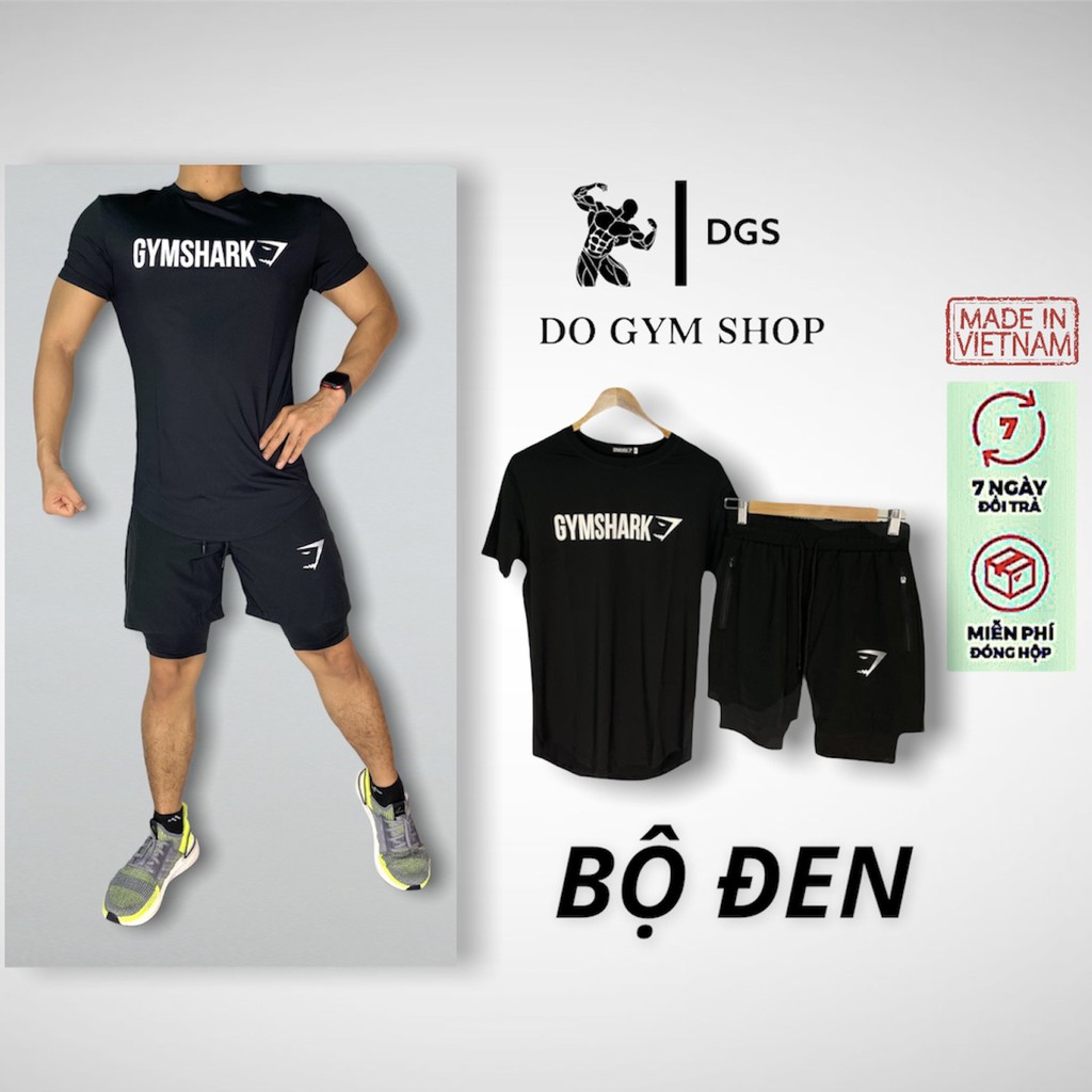 Bộ đồ nam thể thao DO GYM SHOP quần 2 lớp thoáng mát thoải mái chạy bộ tập gym