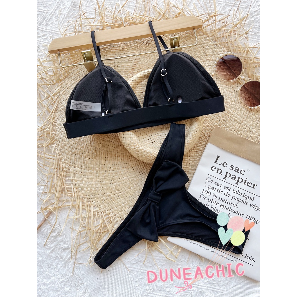 DUNEA Bikini 2 mảnh màu trơn thời trang quyến rũ dành cho nữ