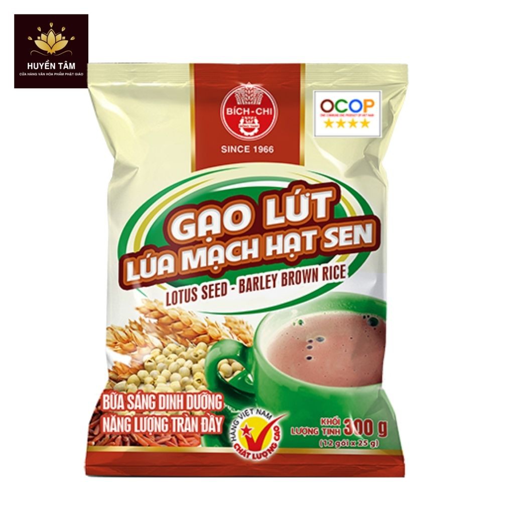 Bột gạo lứt lúa mạch hạt sen Bích Chi 350gr nguyên chất hương vị thơm ngon giàu dinh dưỡng