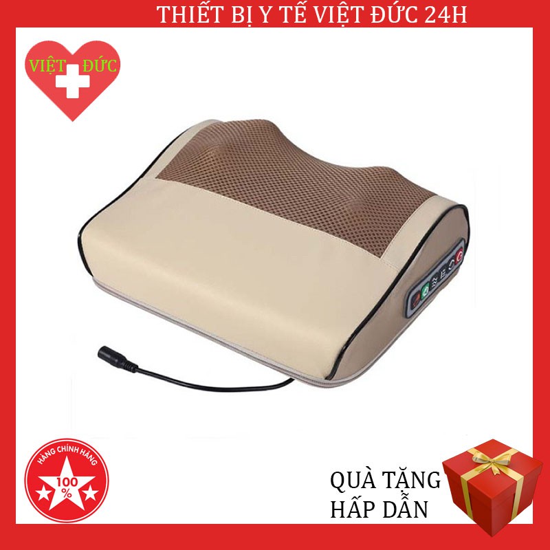 Gối Massage Hồng Ngoại 16 Bi Trị Liệu Nhật Bản, Mát Xa Cổ, Lưng, Vai Gáy❤️Bảo hành chính hãng❤️