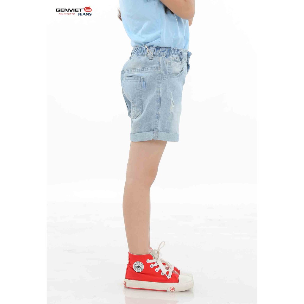 Quần short jeans bé gái BQ421J371 GENVIET