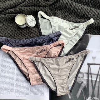 Quần lót lụa chữ thiêu Pink Play