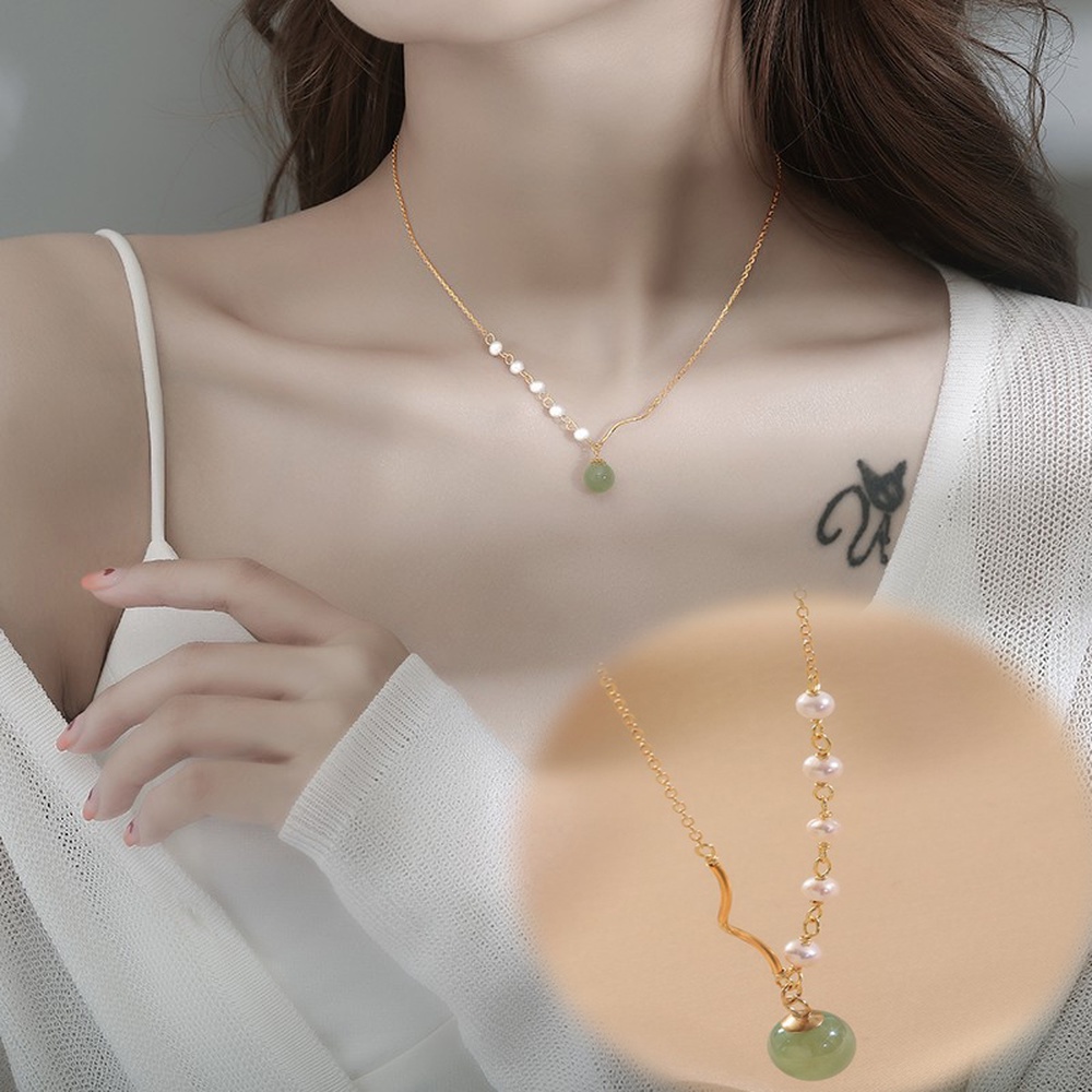 Vòng cổ Ngọc Trai Hetian Thời Trang Hàn Quốc Sang Trọng Cho Nữ Giới Niche Advanced Chuỗi Hạt Ngọc Trai Xương Đòn