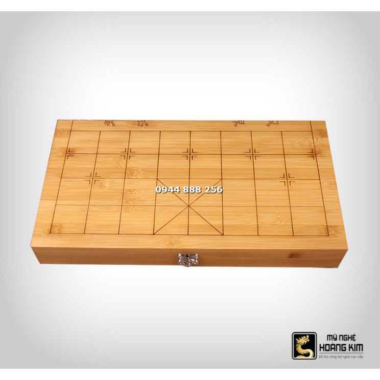 Bàn cờ tướng gỗ trúc gấp đôi 48 x 52cm Mỹ Nghệ Hoàng Kim, bàn cờ tướng đẹp.