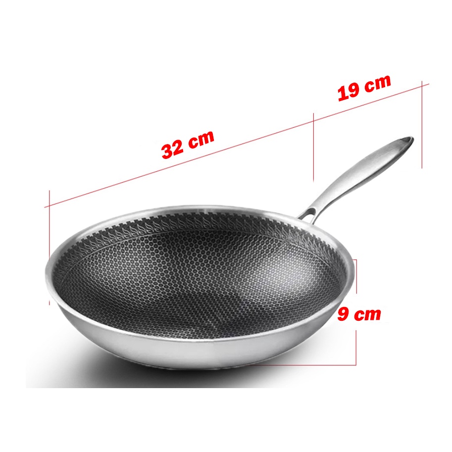 Chảo Lòng Sâu Vân Tổ Ong Chống Dính 32Cm 101218