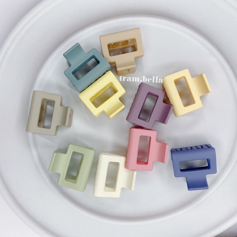 Kẹp tóc chữ nhật mini màu pastel kẹp kiểu dễ thương