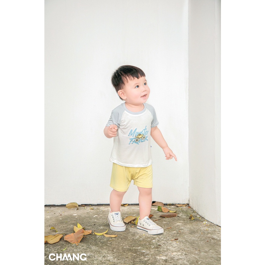 CHAANG cộc tay cho bé chaang chất cotton, quần đùi  hè cực mát, đồ bộ mẫu mới cho bé 6-36 tháng