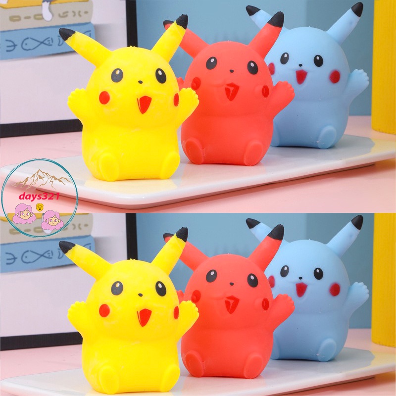 Squishy PIKACHU 4 màu Mochi mềm mịn dễ thương chân thực giảm stress co dãn đàn hồi ngộ nghĩnh bóp giải trí